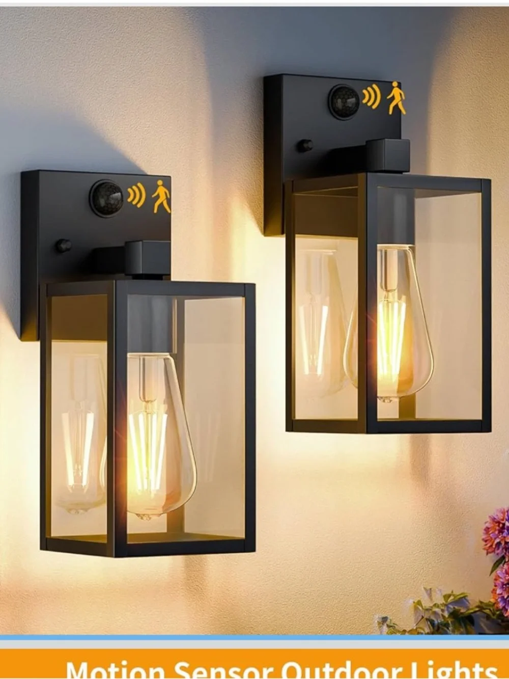 2 Pack Motion Sensor Outdoor Light Fixtures Wall Mount